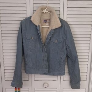 Vintage Old Navy Light Blue Sherpa Collar Denim Jacket